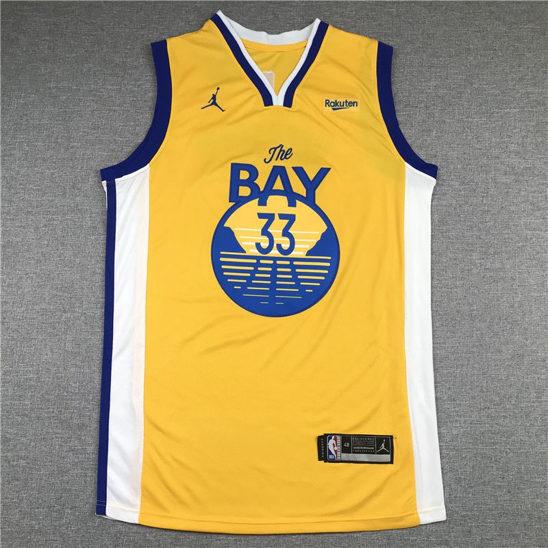 Men Golden State Warriors #33 Wiseman Yellow 2021 Game NBA Jersey->golden state warriors->NBA Jersey